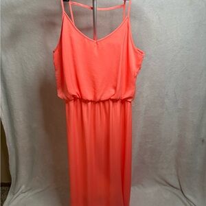 City Triangles Vibrant Coral Maxi Dress